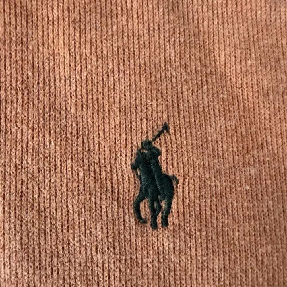 Polo Ralph Lauren 1/4 Zip Sweater Men XL Orange Mock Neck Knit Pullover Pony